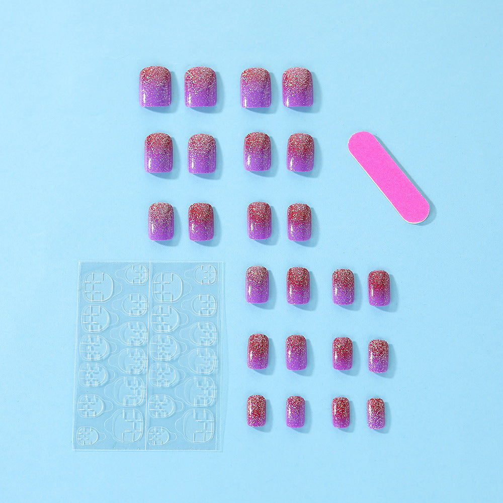 Glittering artificial nails with gradient Stornfield
