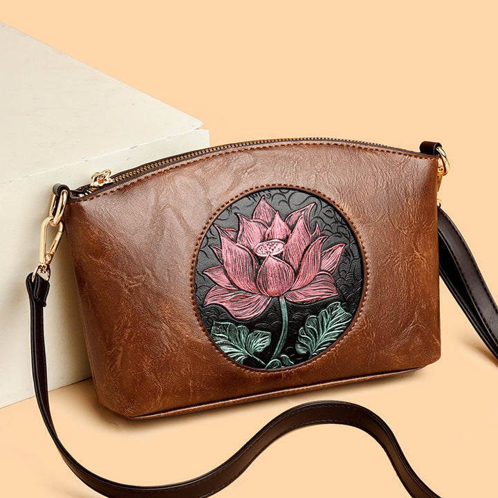 Embossed Floral Clutch Bag