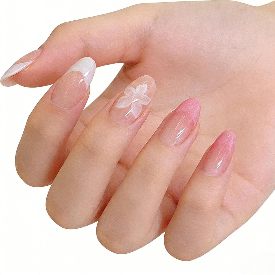 Artistic Floral Press-On Nail Design Stornfield