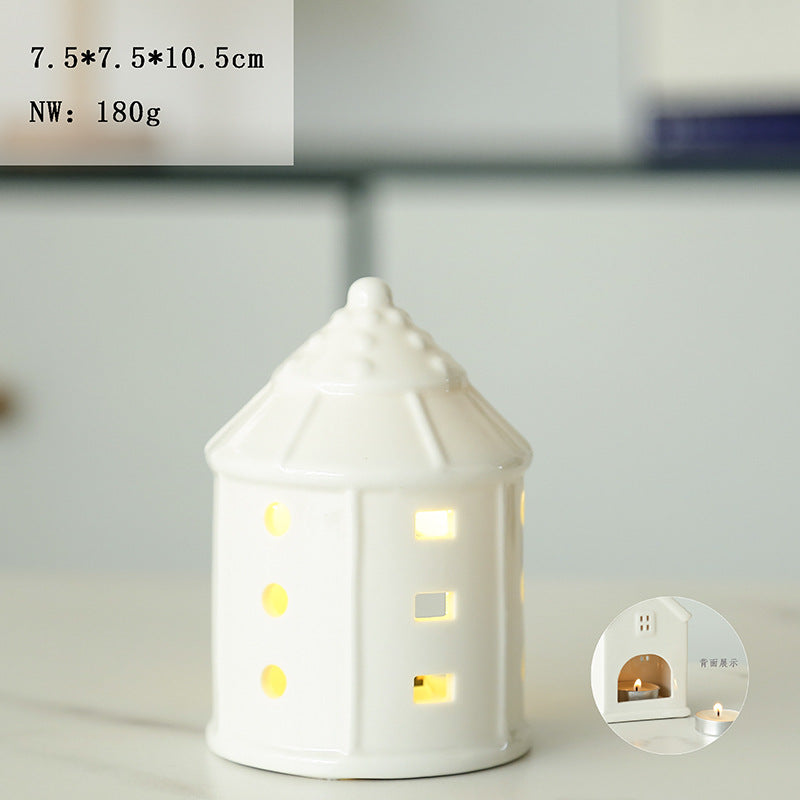 Ceramic House-Shaped Candle Holder Stornfeild