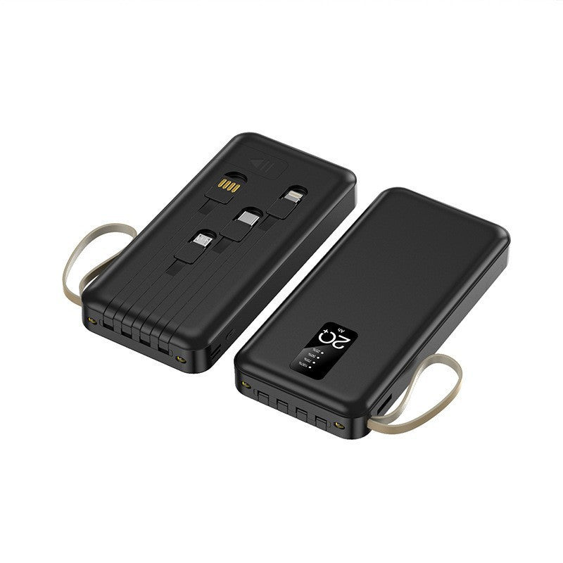 Portable power bank with integrated charging cables and intelligent energy management Stornfield