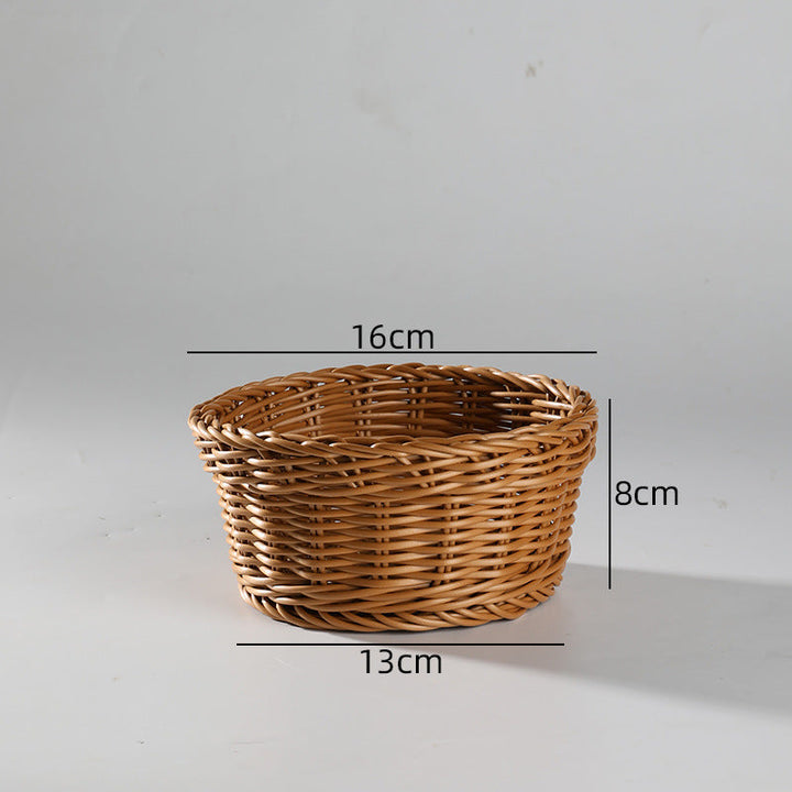 Handcrafted Round Wicker Serving Bowl Stornfield