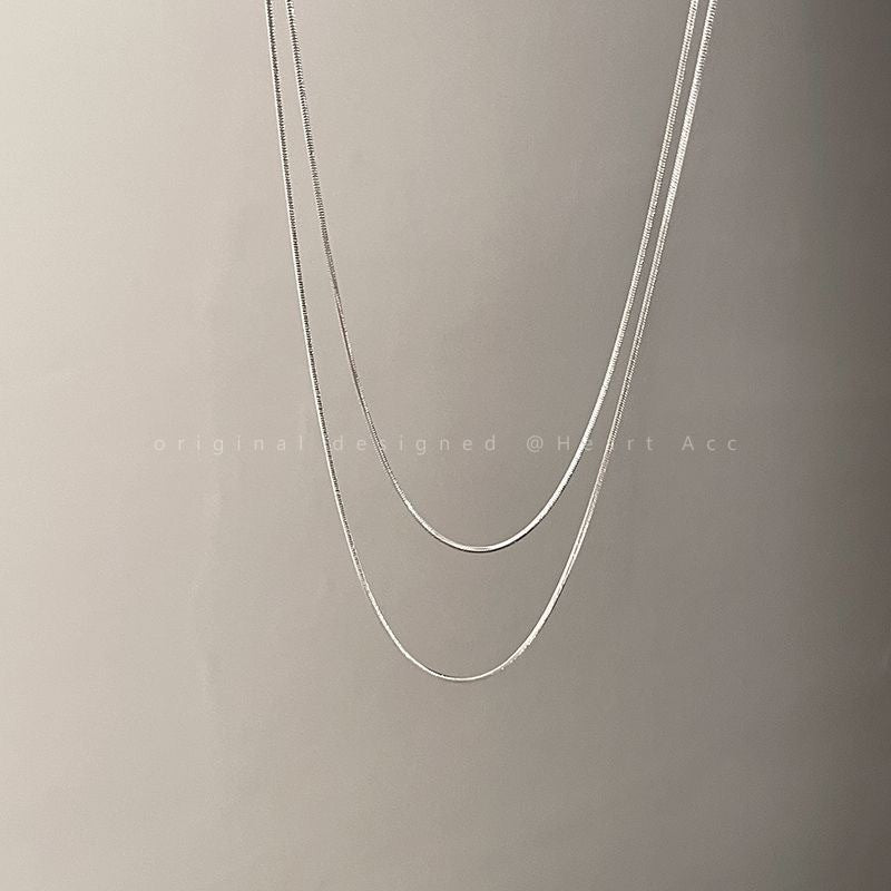 Layered Sleek Silver Chain Necklace Stornfield
