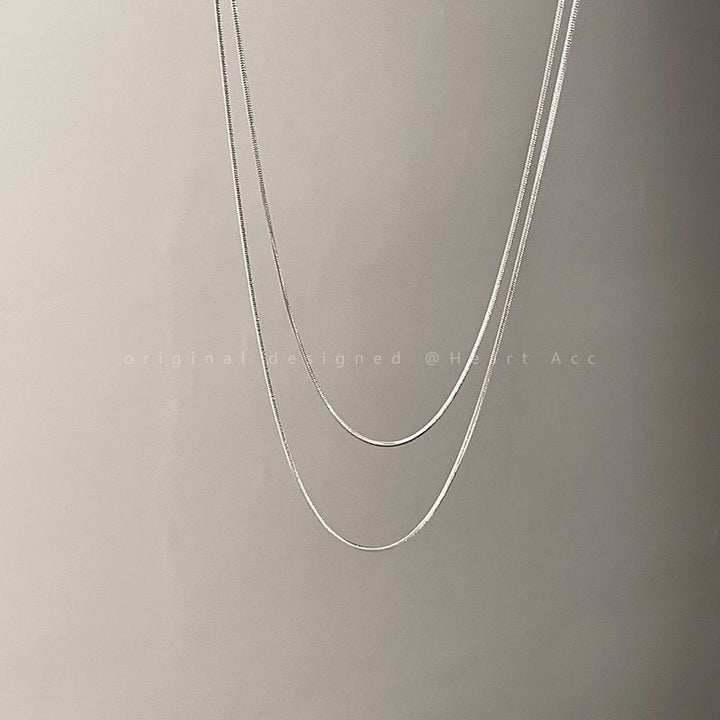 Layered Sleek Silver Chain Necklace Stornfield