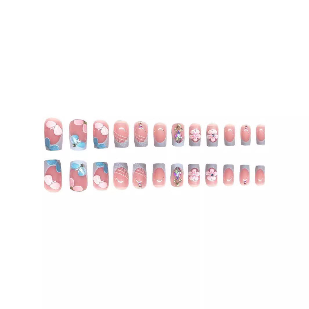 Decorative 3D Floral Nail Art Extensions Stornfield