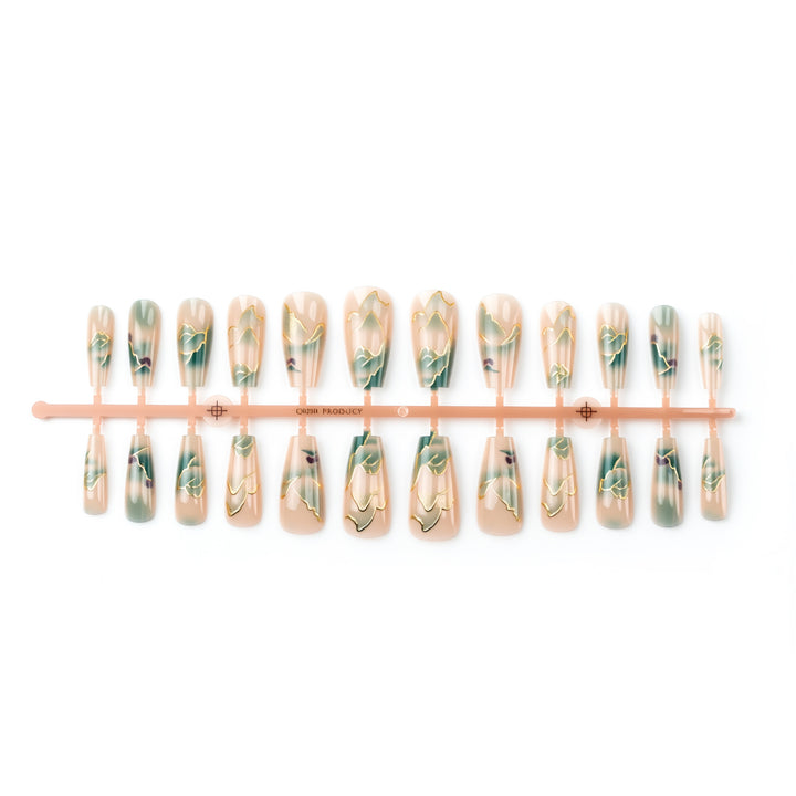 Artistic Floral Press-On Nail Tips