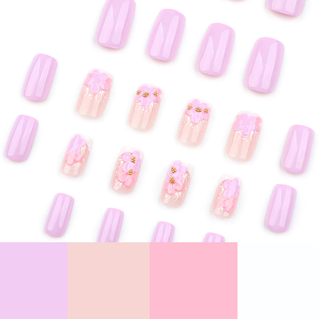 Artful Nail Extensions with Floral Design Stornfield