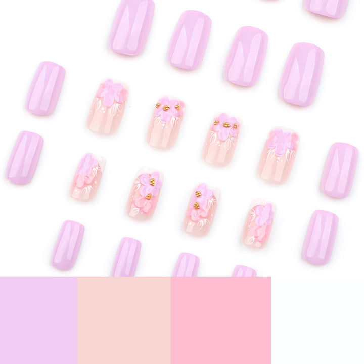 Artful Nail Extensions with Floral Design Stornfield