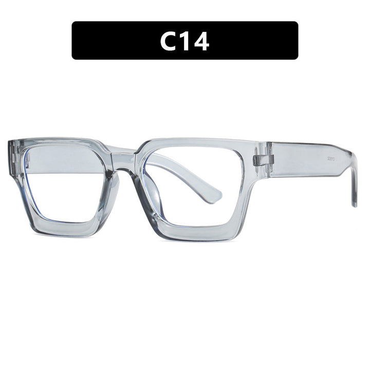 Women's fashionable square reading glasses with transparent frame construction Stornfield