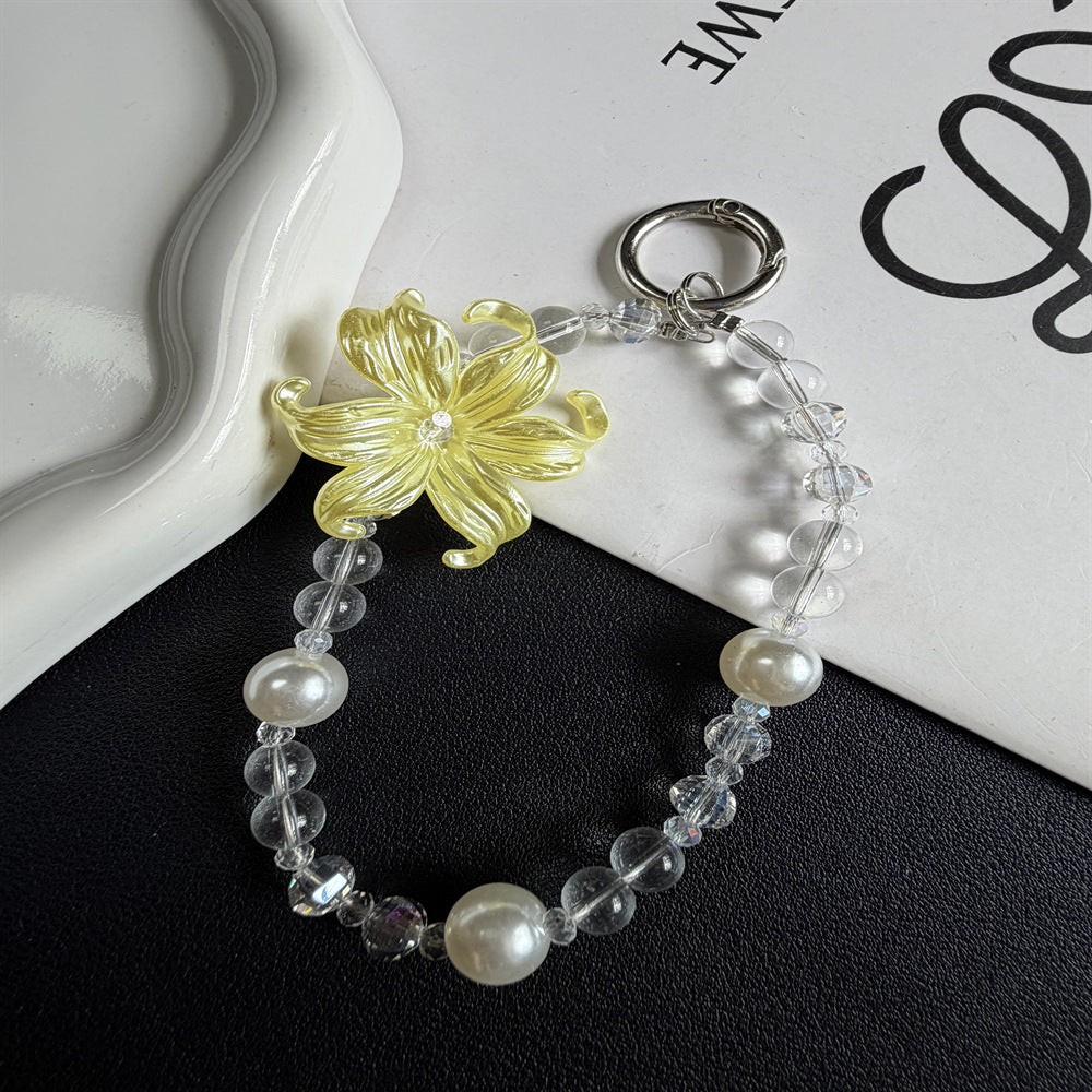 Elegant Flower-Inspired Beaded Keychain Stornfield