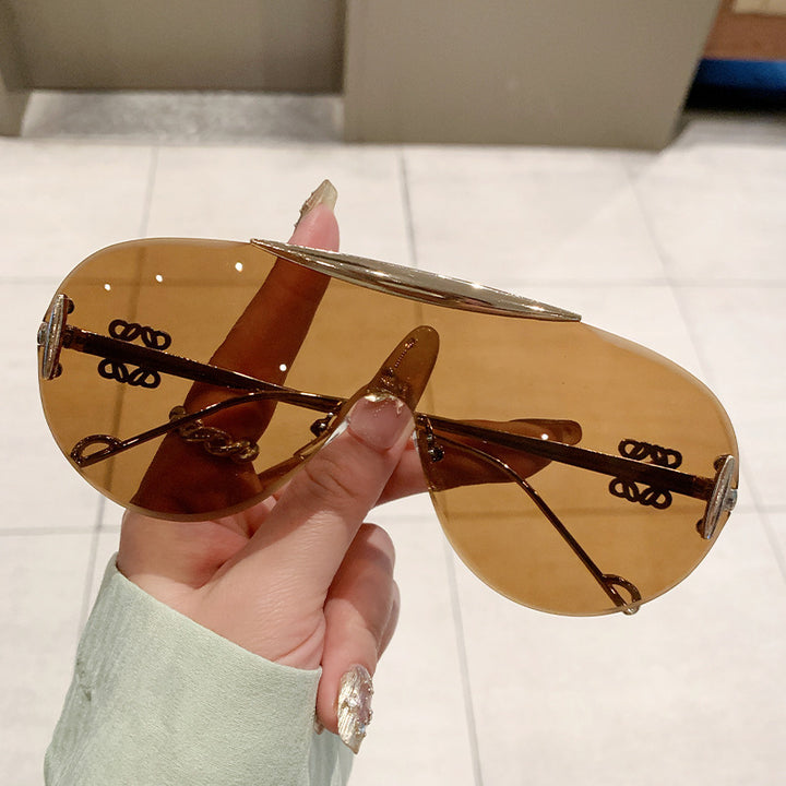 Women elegant oversized sunglasses with stylish transparent frame Stornfield