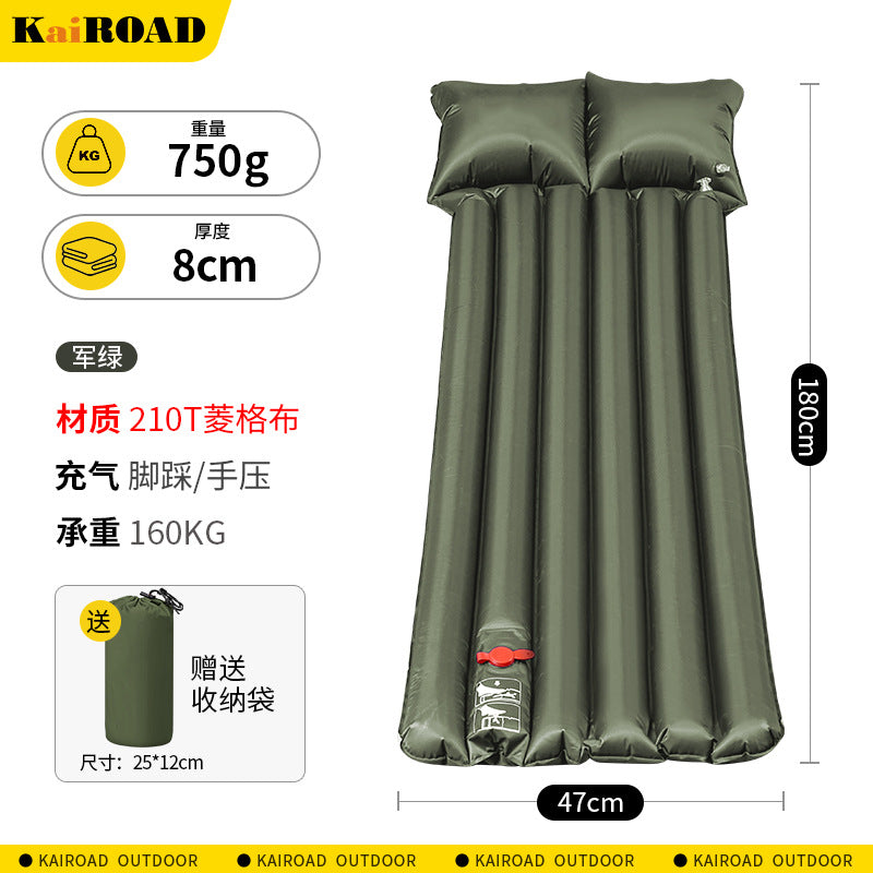 comfortable inflatable camping mat with integrated pillow and waterproof TPU surface Stornfield