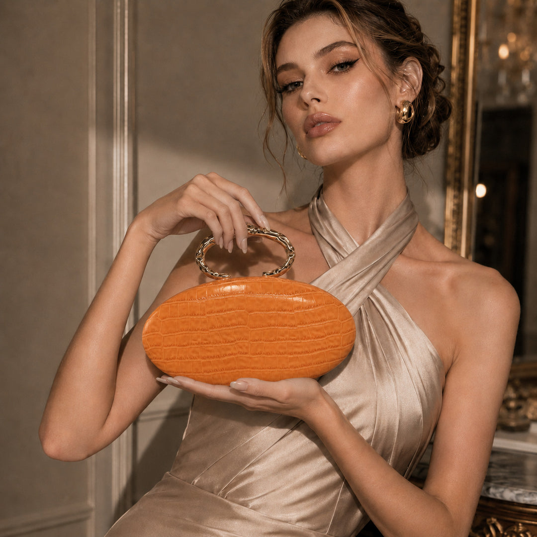 Artistic Curved Handle Acrylic Clutch