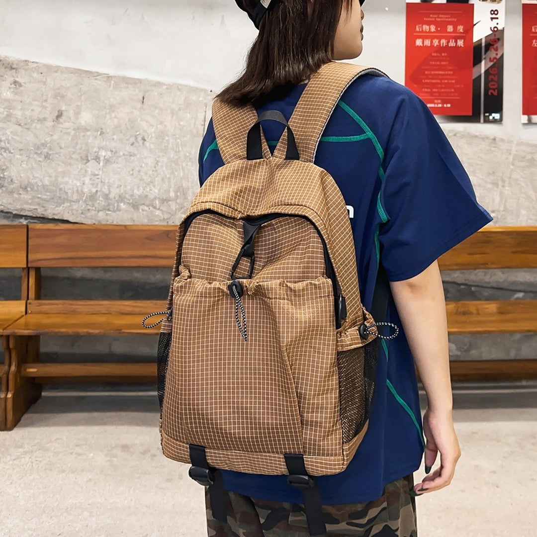 Lightweight Checkerboard Pattern Backpack Stornfield