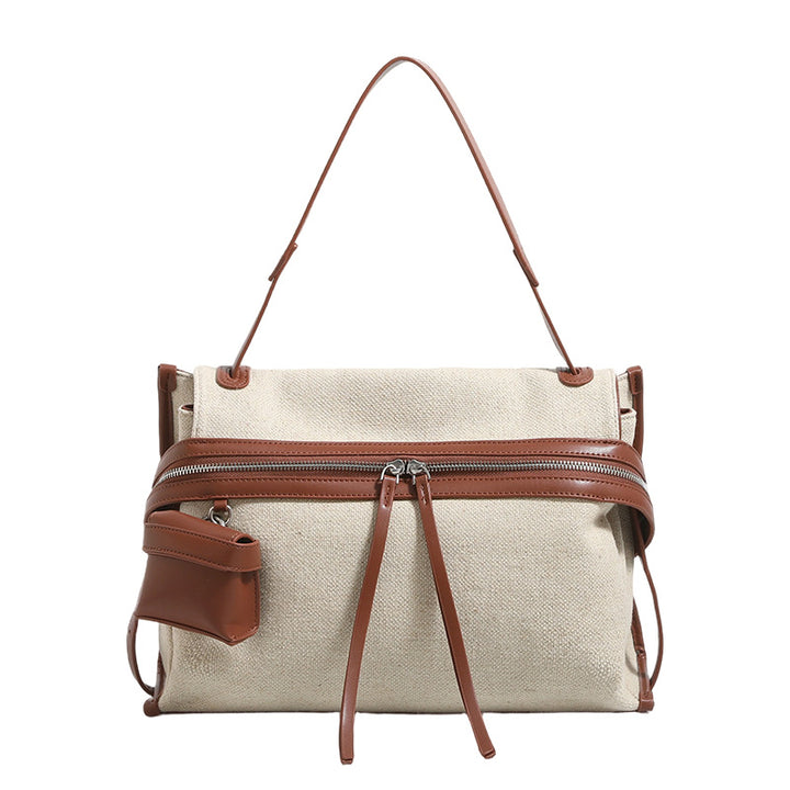Versatile Canvas Tote Bag with Leather Accents