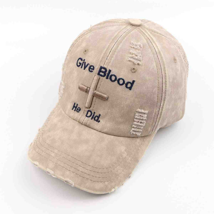 Women's Distressed Graphic Baseball Cap with Inspirational Message Stornfield