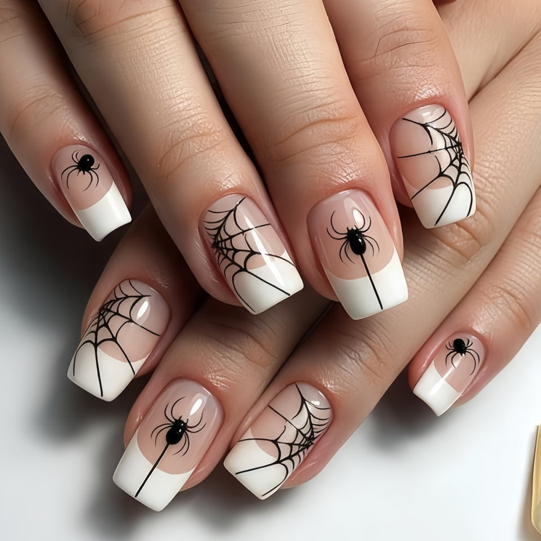 Halloween Artificial Nail Set with Spider Web Design Stornfield