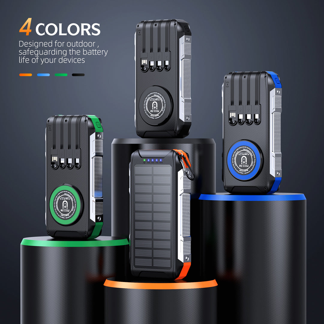 Multifunctional solar power bank with LED light and fast charging function Stornfield