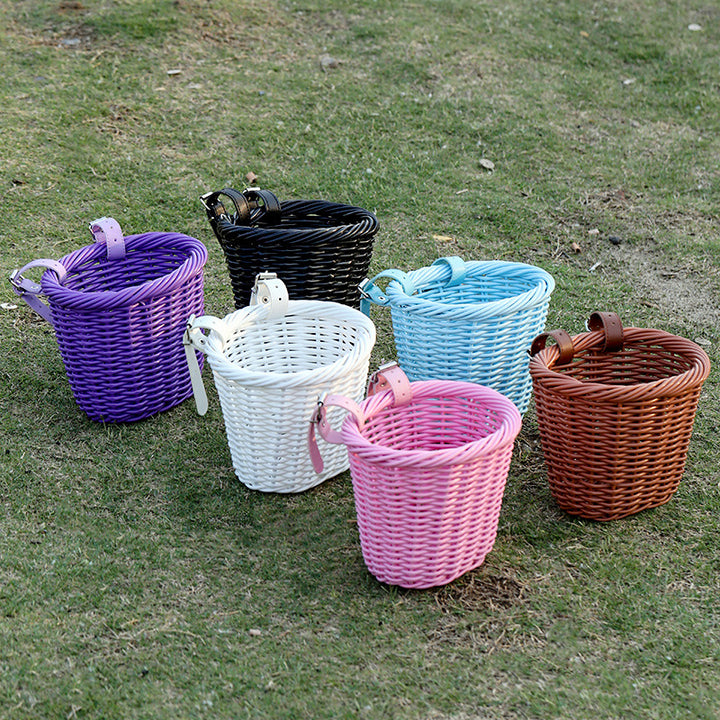 Unisex storage basket with elegant leather handles Stornfield