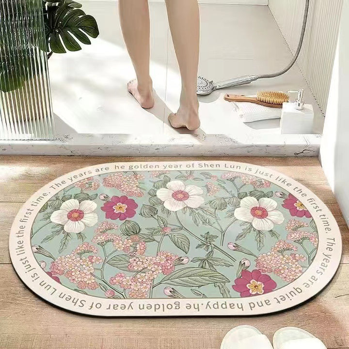 Leaf Patterned Bath Mat Stornfield