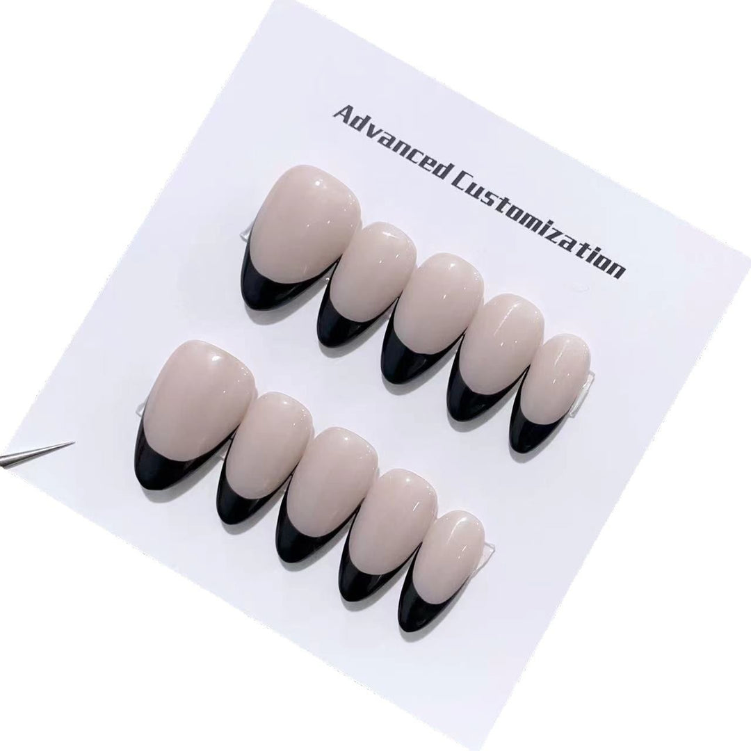 Premium Customizable Press-On Nails with Elegant French Tip Design