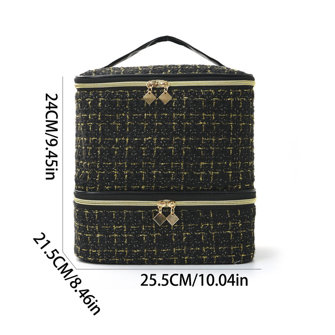 Cosmetic organizer bag with elegant fabric Stornfield