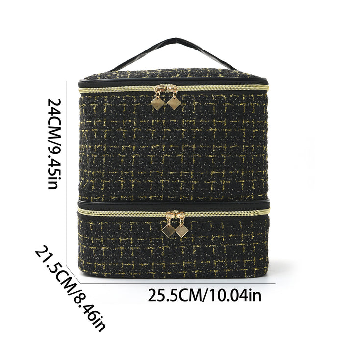 Cosmetic organizer bag with elegant fabric Stornfield