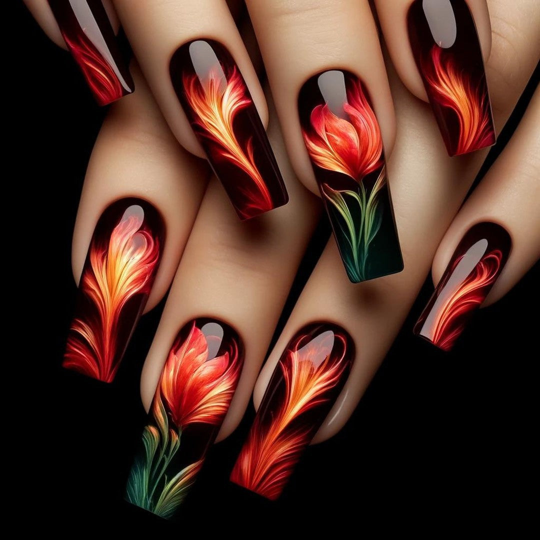 Artificial nails with floral accent Stornfield 1788541978