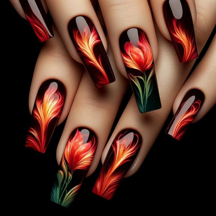 Artificial nails with floral accent Stornfield 1788541978