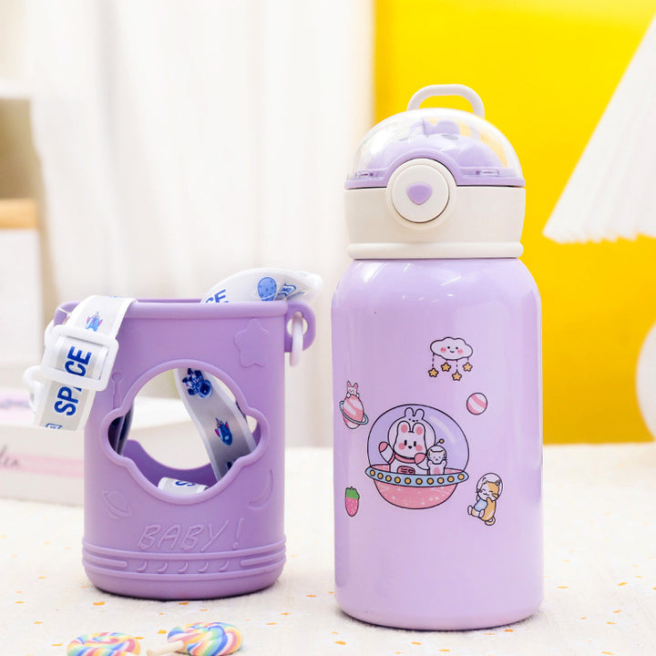 Women's Insulated Drinking Bottle with Playful Manga Design Stornfield