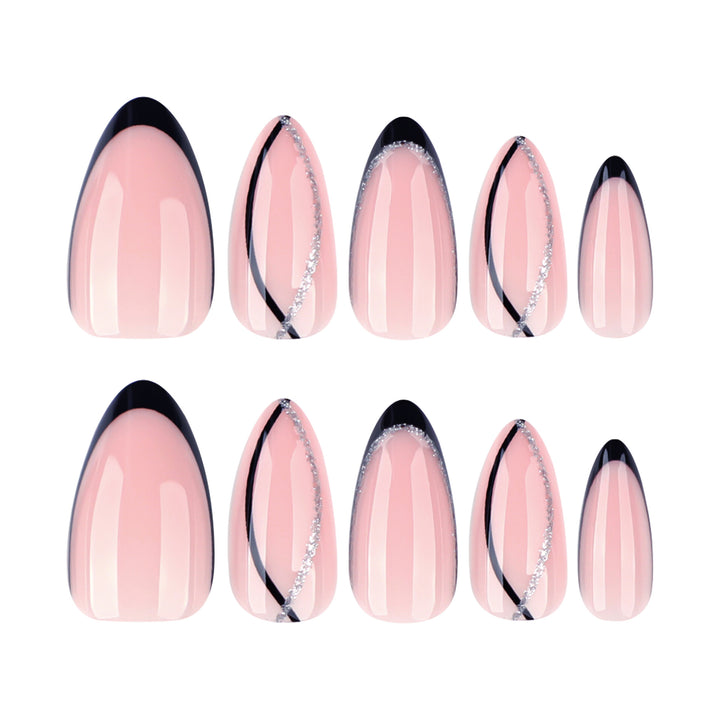 Glamorous nail extensions with elegant lace design Stornfield