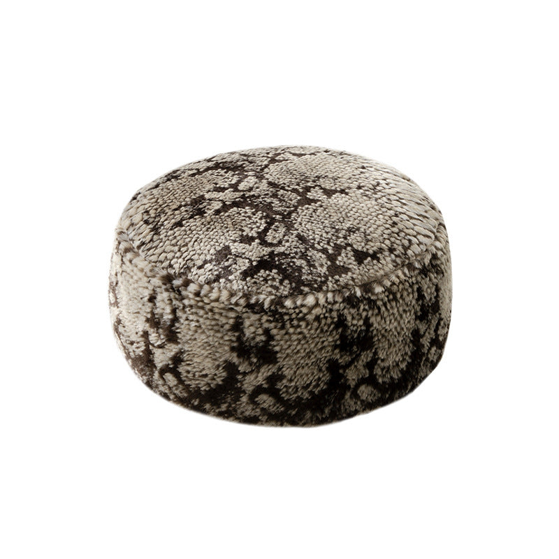 Beef Faux Fur Pouf with Comfort Filling