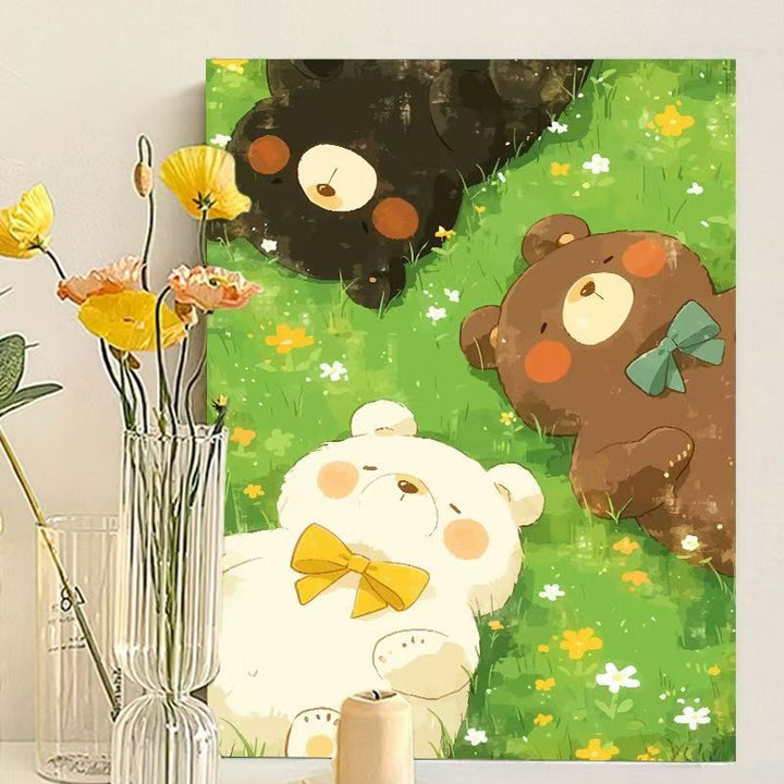 Cute Bear-Themed Art Canvas Print Stornfield