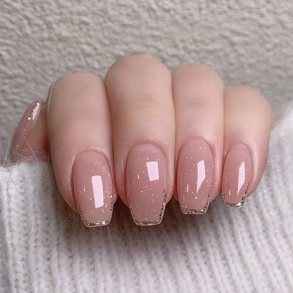 Artistic Nail Extensions with Elegant Glitter Finish Stornfield