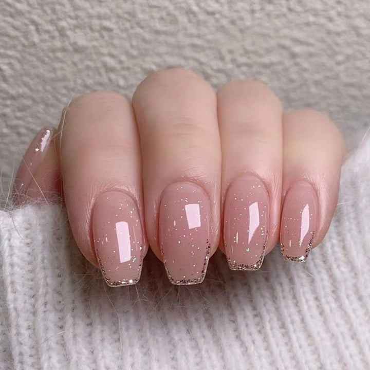 Artistic Nail Extensions with Elegant Glitter Finish Stornfield