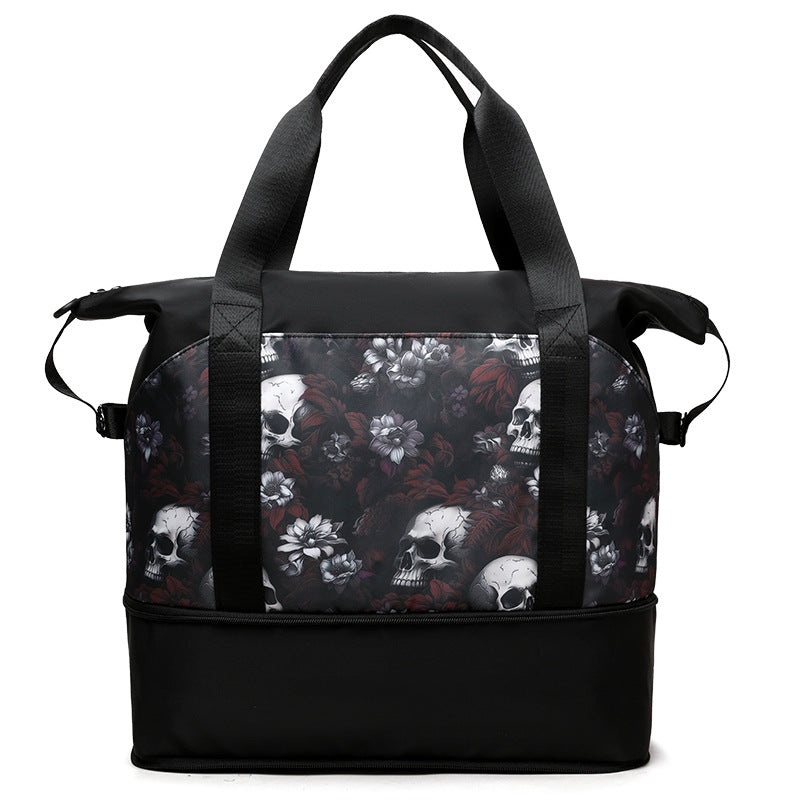 Artistic Skull Print Gym Duffel Bag Stornfield