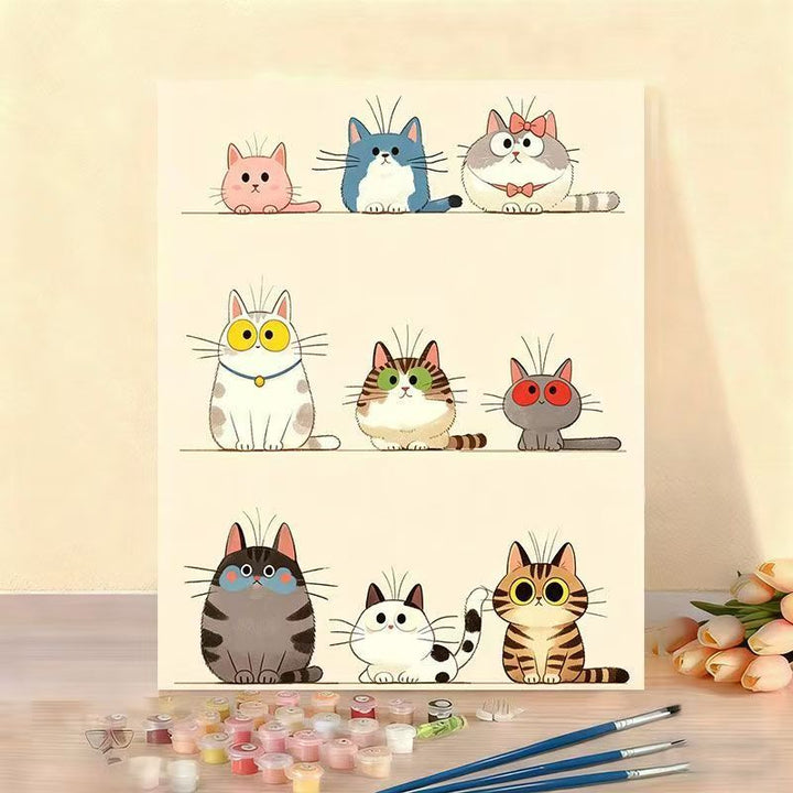 Cat-Themed Paint by Numbers Canvas Art Kit Stornfield