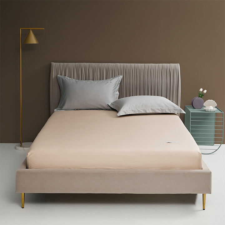 Deep-Pocket Fitted Mattress Sheet Cotton-Blend Stretch Skirt