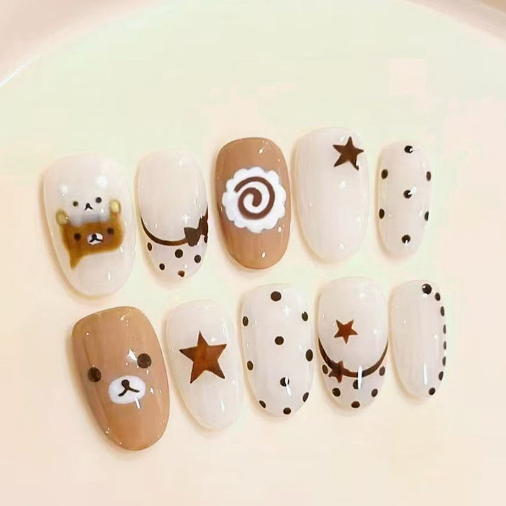 Whimsical Bunny-Themed Press-On Nail Art Set Stornfield