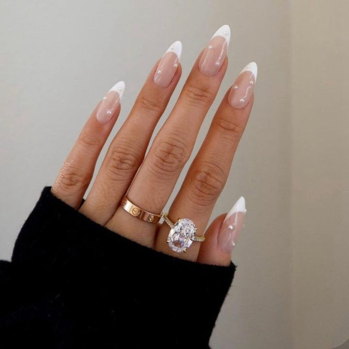 Elegant French Tip Stiletto Press-On Nails Stornfield