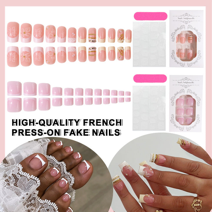 Premium French-Style Press-On Nail Set Stornfield