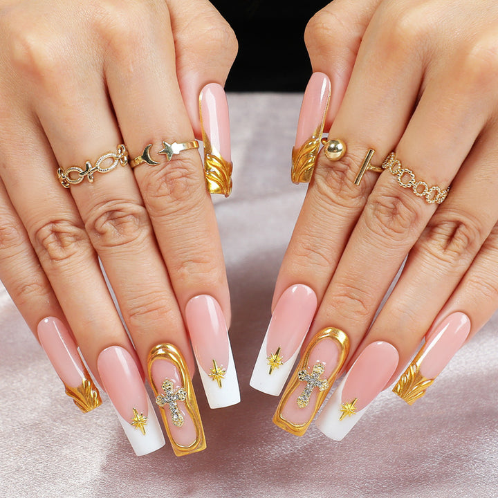 Creative Nail Art Set with Sparkling Gold Accents Stornfield