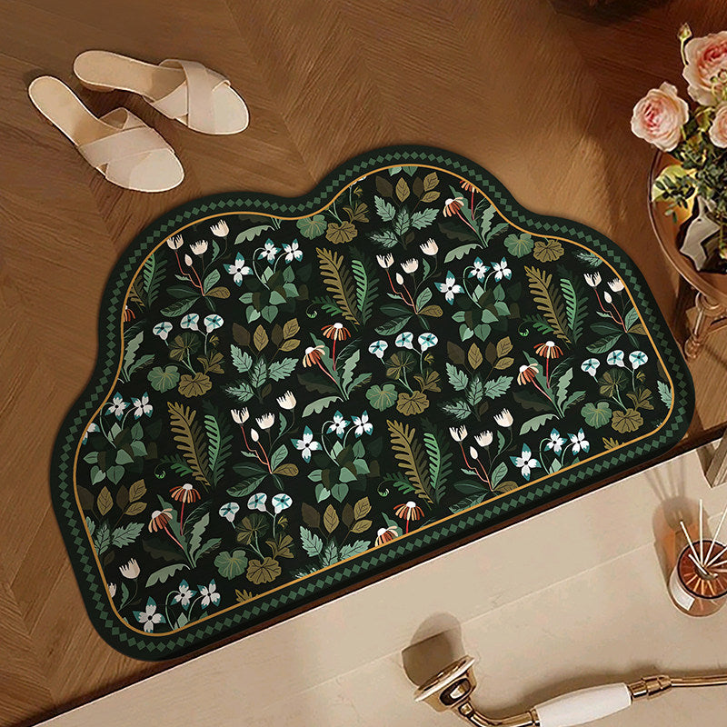 Floral Design Anti-Fatigue Bath Mat