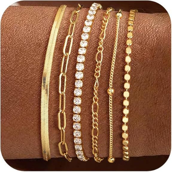 Multi-Layered Silver Charm Bracelet Set Stornfield
