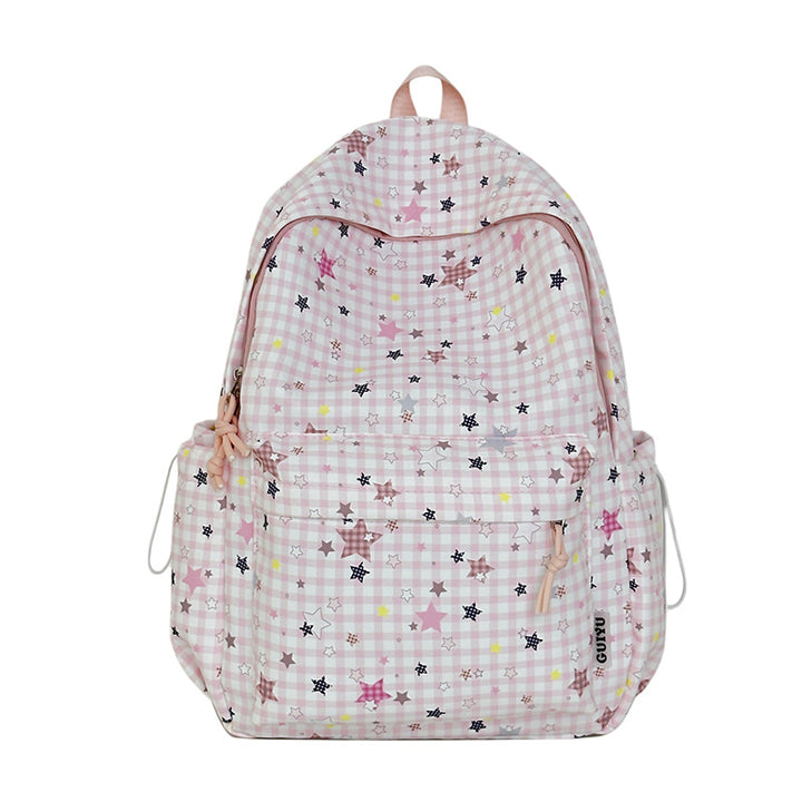 Stylish Checked Star-Patterned Backpack Stornfield
