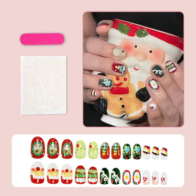 Artificial nail set with festive snowmen and Christmas motifs Stornfield