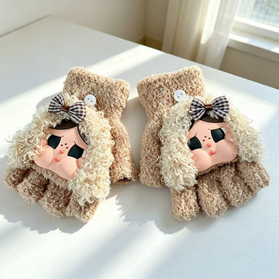 Cute Cartoon Character Fingerless Gloves Stornfield