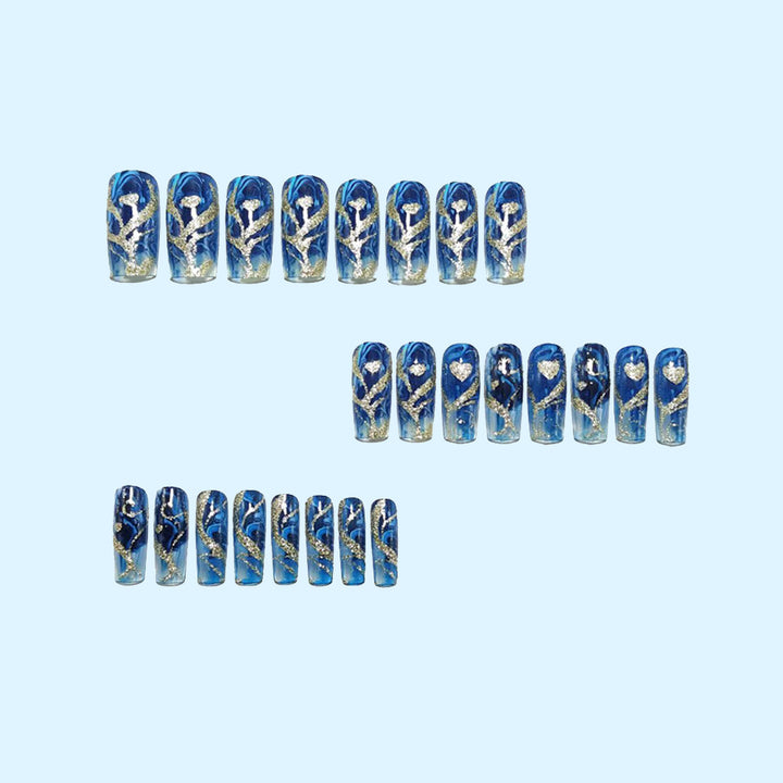 Nail set with floral designs Stornfield