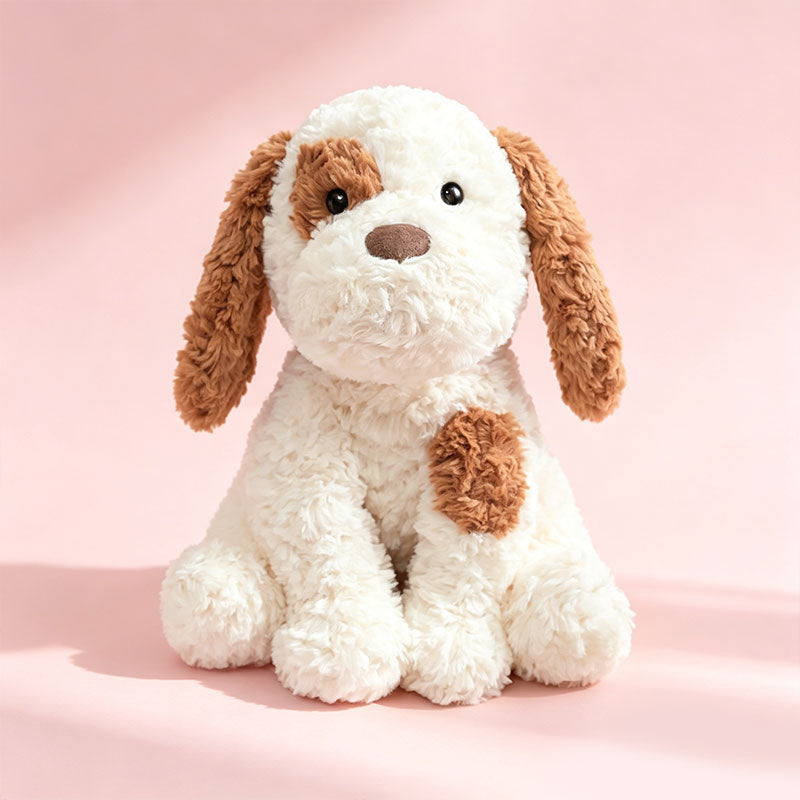 Plush Sitting Cow Comforter Toy with Mixed Faux-Fur Patches Stornfield