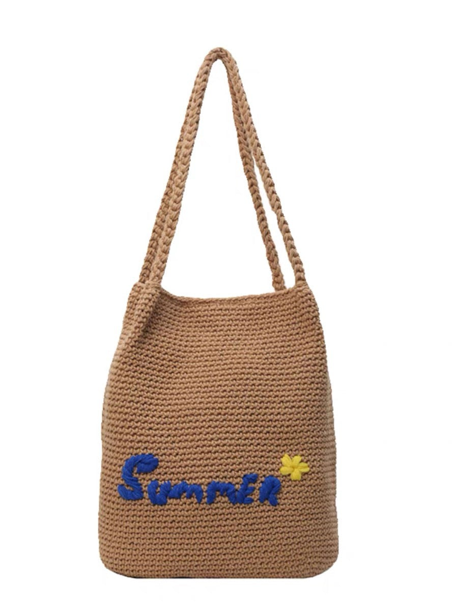 Handcrafted cotton bag with cheerful summer motif Stornfield